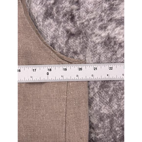FLAX Dress Large Womens Beige Linen Sleeveless Maxi - Picture 4 of 7